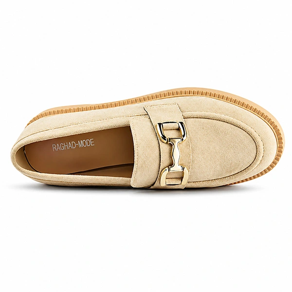Derbies a platforme pour femme 7516-2 beige miniature